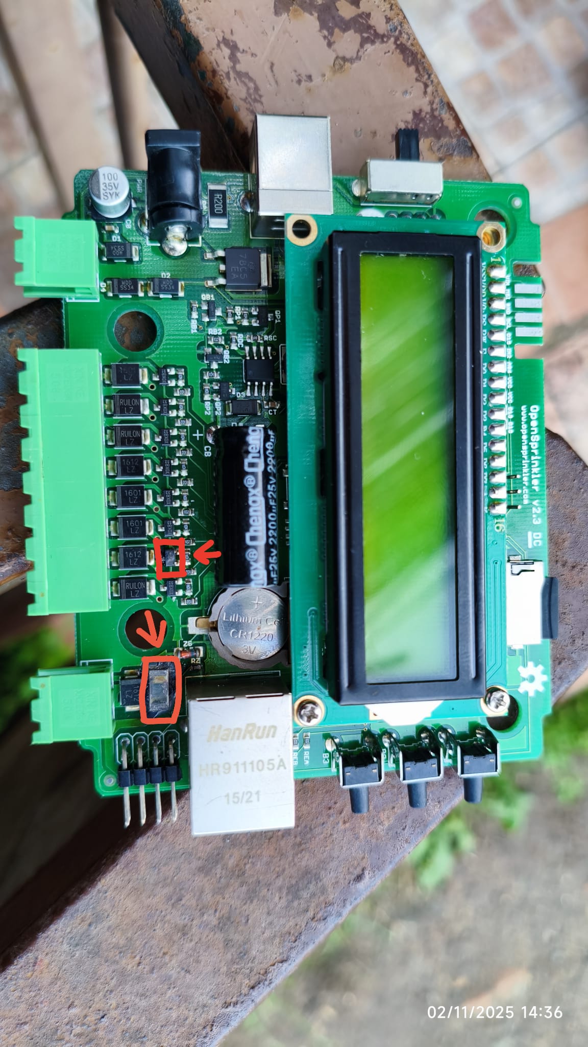 OpenSprinkler v2.3 DC burned components | OpenSprinkler