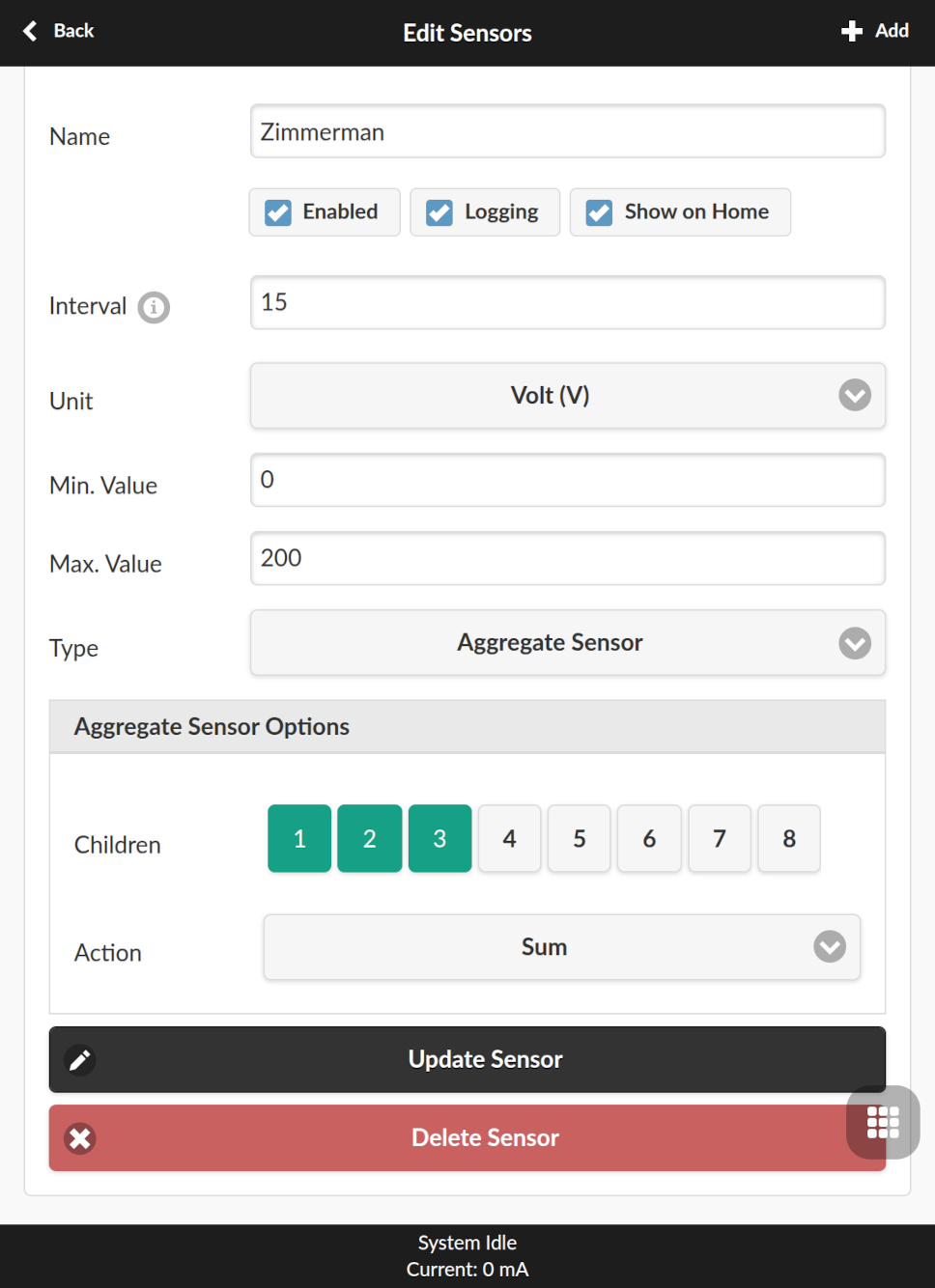 Example Aggregate Sensor