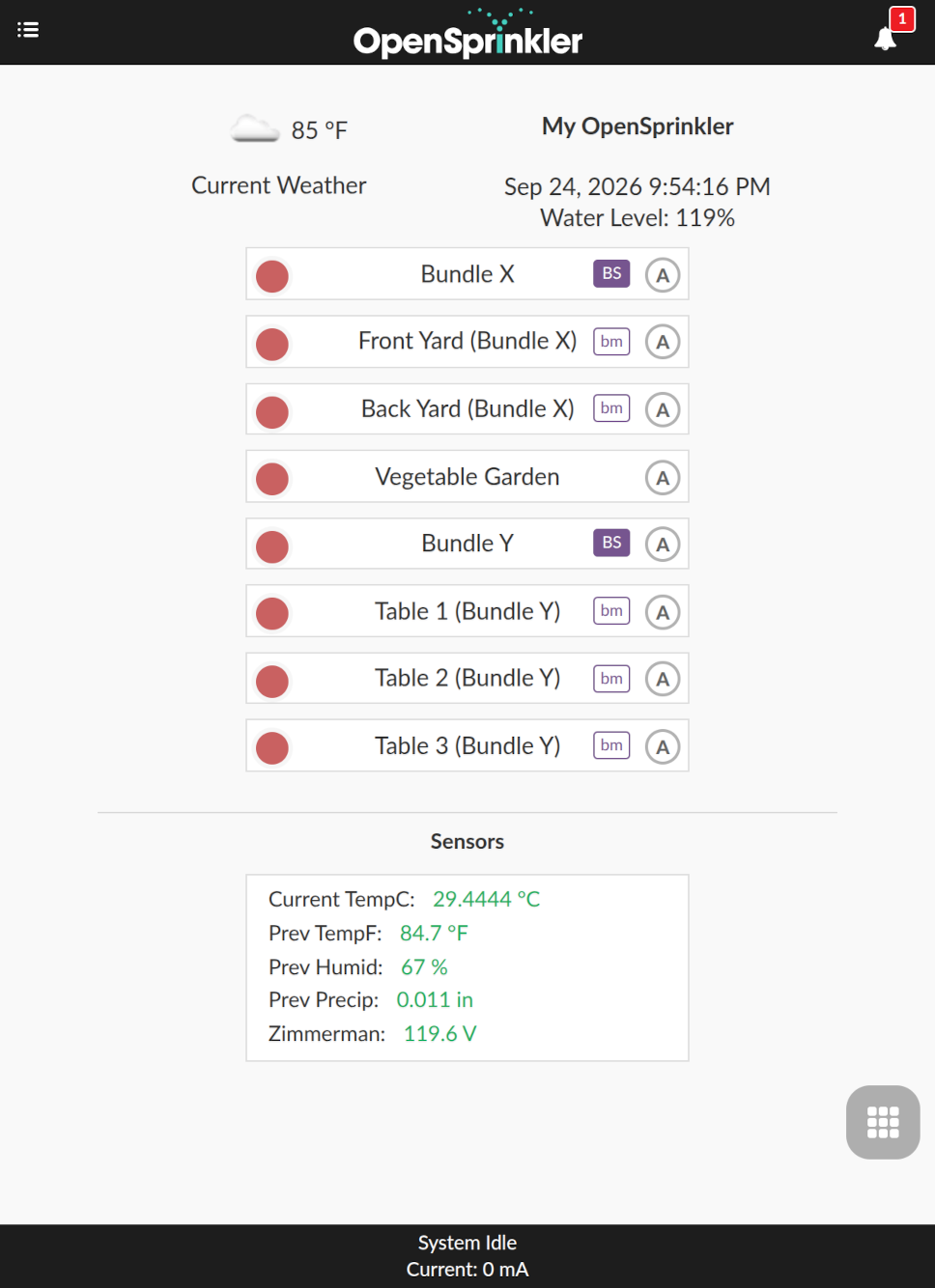 Weather Sensors can be logged and shown on home
