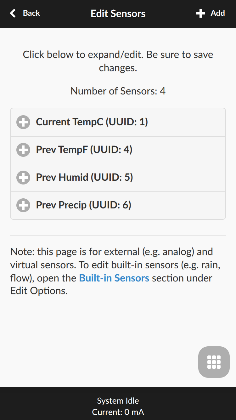 List of Weather Sensors